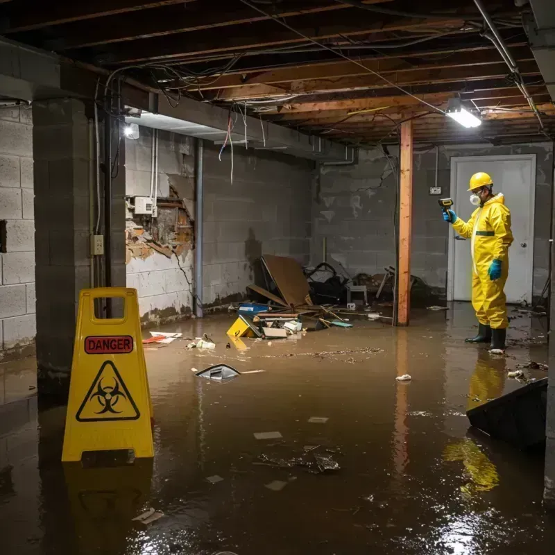 Flooded Basement Electrical Hazard in Bismarck, MO Property